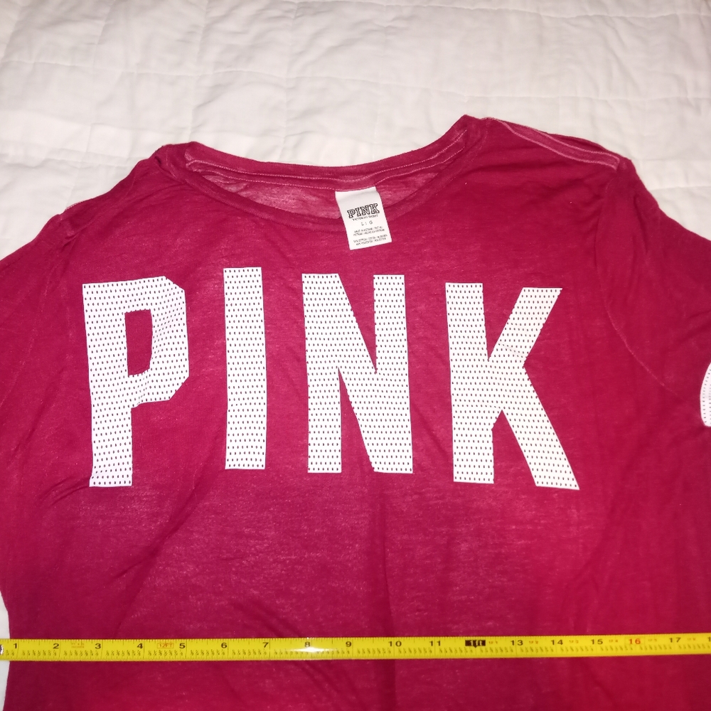 Pink Victoria's Secret Top Ringer Tee - Picture 2 of 3